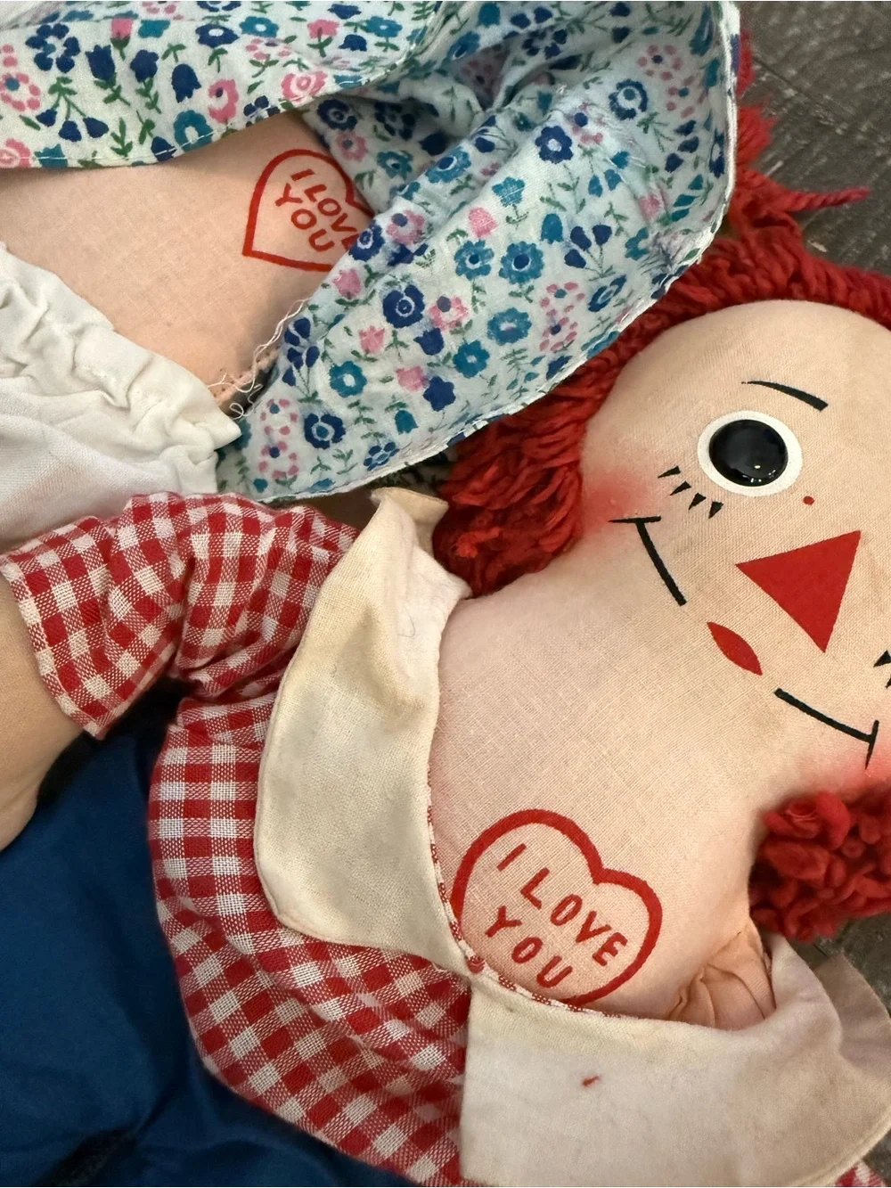 Knickerbocker Vintage Raggedy Ann & Andy Cloth Dolls Lot of 2 (1974)